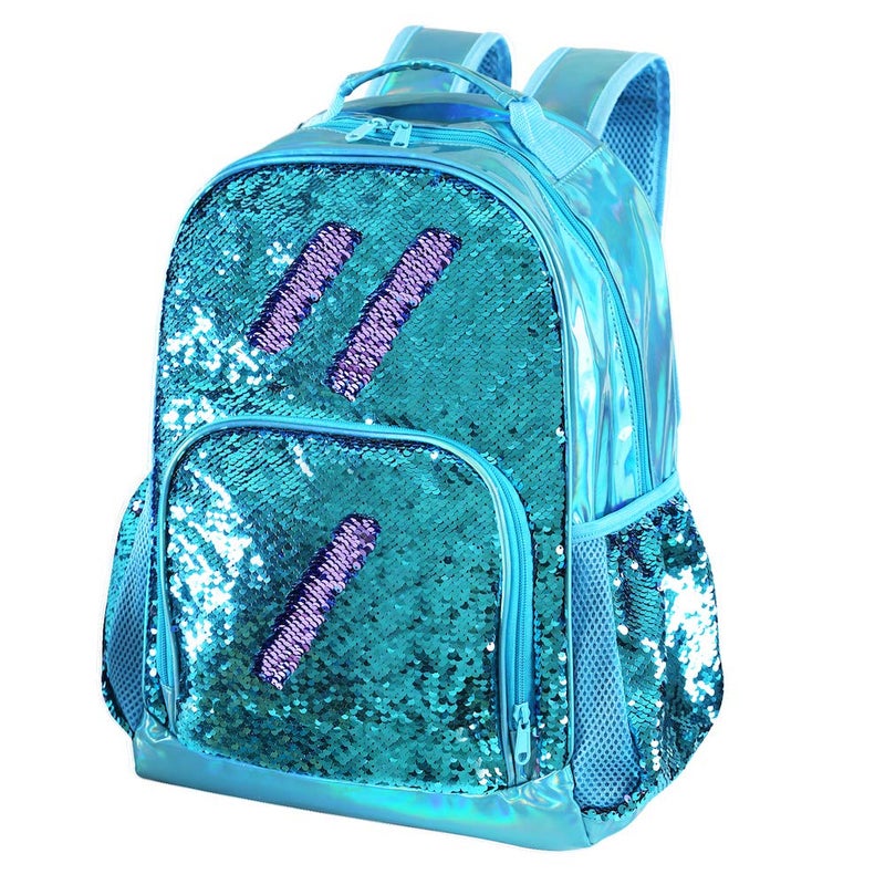 Fermido Sequin School Backpack for Girls Kids Cute Elementary Book Bag Teen Glitter Flip Sparkly Holographic Purple Back Pack One_Size - Image 1
